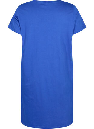 Zizzi Cotton nightie with short sleeves, Dazzling Blue GOOD, Packshot image number 1