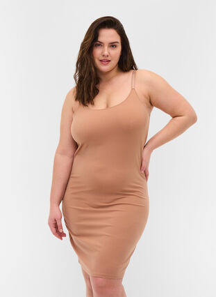 Zizzi Light shapewear dress, Café Au Lait, Model image number 0