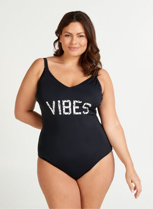 Zizzi Swimsuit, Black, Model image number 0