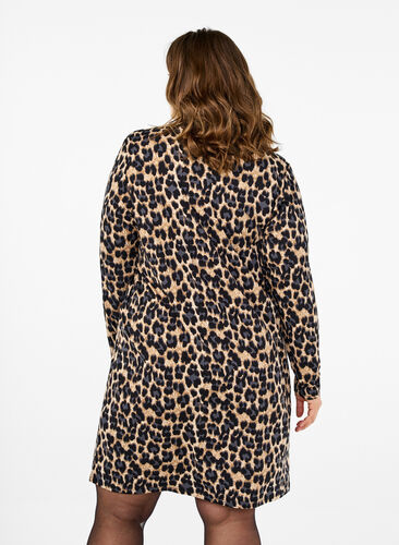 Zizzi Flash - Sukienka golf z dlugim rekawem, Leopard Print, Model image number 1