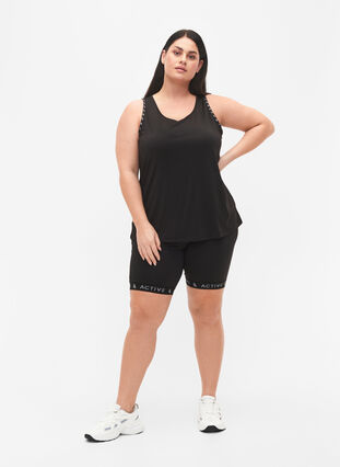 Zizzi Tight-fitting workout shorts, Black, Model image number 2