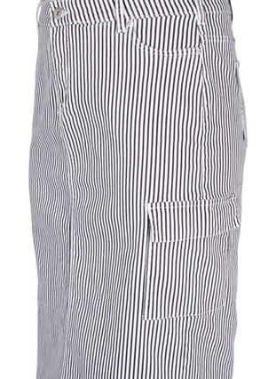 Zizzi Olówkowa spódnica w paski z kieszeniami, Black & White Stripe, Packshot image number 2
