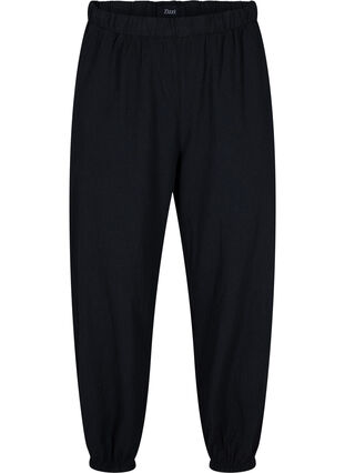 Zizzi Cropped trousers in cotton, Black, Packshot image number 0