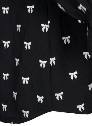 Zizzi Bluzka z kokardkami i rekawami 3/4, Black White Bow, Packshot image number 4