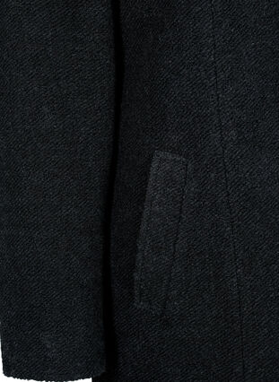 Melanzowy plaszcz typu bouclé z zamkiem blyskawicznym, Black Mel., Packshot image number 3