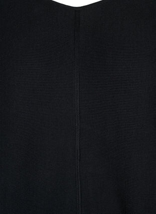 Zizzi Prazkowana sukienka z rekawem 3/4, Black, Packshot image number 2