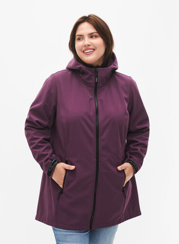 Zizzi Krótka kurtka softshell z kieszeniami, Hortensia, Model image number 0