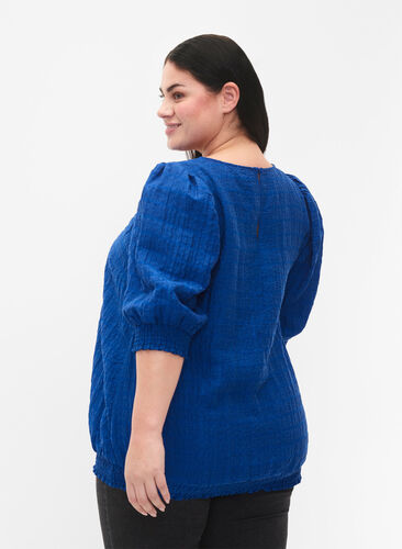 Zizzi Marszczona bluzka z lyocellu (TENCEL™), Strong Blue, Model image number 1