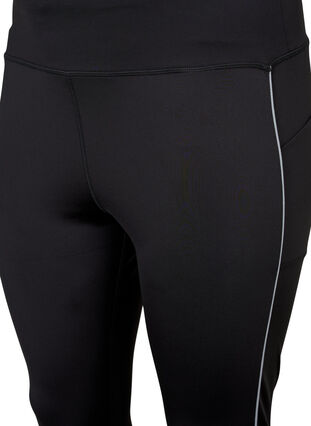 Zizzi Sports tights with reflective details and side pocket, Black, Packshot image number 2