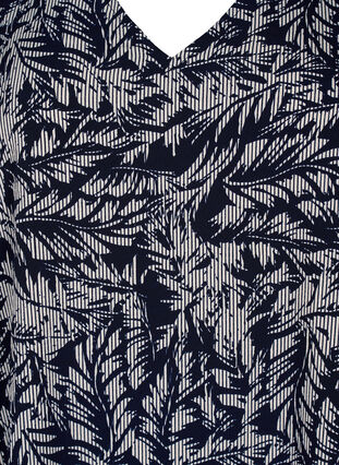 Zizzi FLASH – tunika z dekoltem w szpic i nadrukiem, Off White Blue Leaf, Packshot image number 2