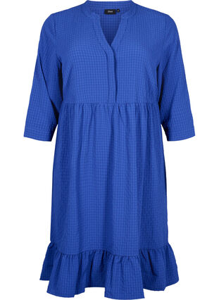 Zizzi  Plain midi dress with 3/4 sleeves, True blue, Packshot image number 0