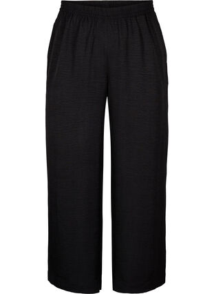 Zizzi Luzne spodnie z gumka w pasie i kieszeniami, Black, Packshot image number 0