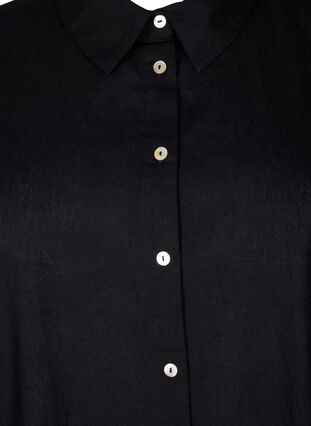 Zizzi Koszula o przedluzonym kroju wykonana z mieszanki bawelny z lnem, Black, Packshot image number 2