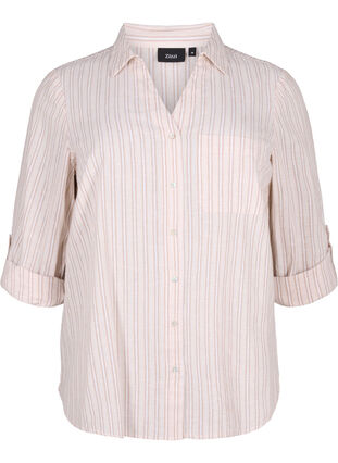 Zizzi Bluzka koszulowa z zapieciem na guziki, Sandshell White, Packshot image number 0