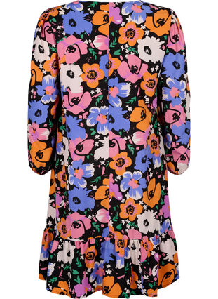 Zizzi Floral dress with v-neck, Vibrant Flower AOP, Packshot image number 1