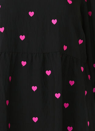 Zizzi Tunika z sercami i rekawami 3/4, Black Emb. Heart, Packshot image number 2