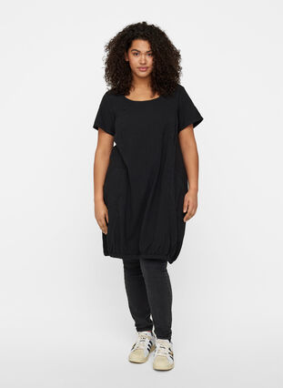 Zizzi Bawelniana sukienka z krótkim rekawem, Black, Model image number 2