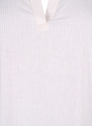 Zizzi Sukienka w paski wykonana z bawelny i lnu, Sandshell Wh. Stripe, Packshot image number 2