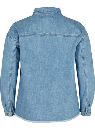 Zizzi Denim jacket with beading, Light blue denim, Packshot image number 1