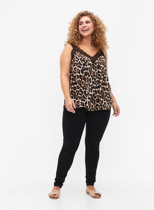 Zizzi Koronkowy top z wiskozy, Leopard, Model image number 2