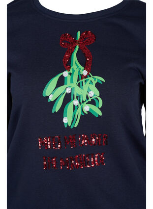 Zizzi Christmas jumper, Night Sky Mistletoe, Packshot image number 2