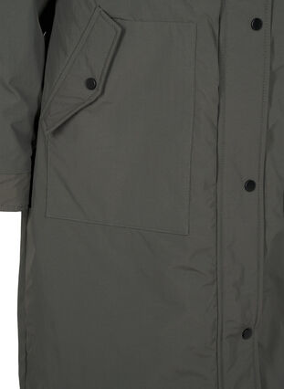 Zizzi Kurtka typu parka z kapturem i regulowana talia, Black Olive, Packshot image number 3