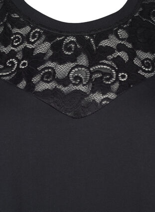 Zizzi Bluza z koronkowymi detalami, Black, Packshot image number 2