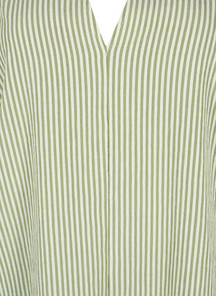 Pasiasta sukienka z rekawem 3/4, Green Stripe, Packshot image number 2