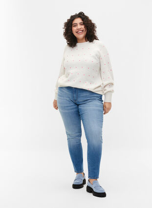 Zizzi Emily jeans with slim fit and normal waist, Blue denim, Model image number 0