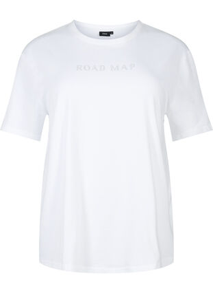 Zizzi T-shirt z bawelny organicznej, White, Packshot image number 0