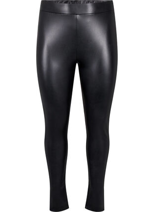 Zizzi Powlekane legginsy z czesanym wnetrzem, Black, Packshot image number 0