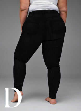 Zizzi Super slim jeans with high waist, Black, Model image number 9