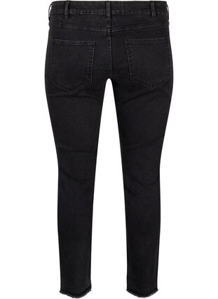 Zizzi Jeansy Emily nad kostke z postrzepionym brzegiem, Dark Grey Denim, Packshot image number 1