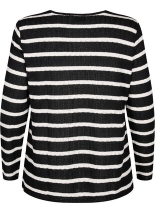 Zizzi Bluzka w paski z dlugimi rekawami, Black Sand Stripe, Packshot image number 1