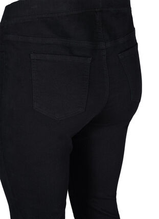 Zizzi Cotton blend jeggings with back pockets, Black, Packshot image number 3