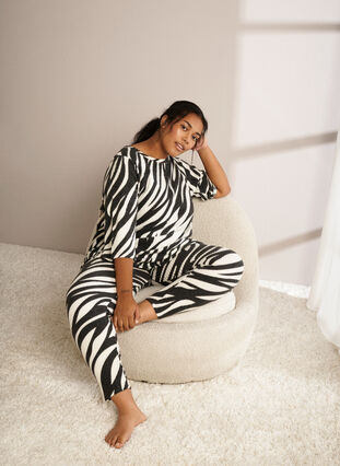 Zizzi Legginsy z motywem zebry, White Zebra, Image image number 0