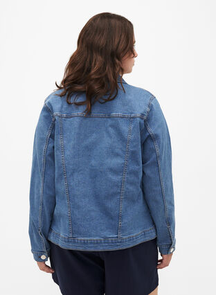 Zizzi FLASH – kurtka jeansowa z elastycznej mieszanki bawelnianej, Blue Denim, Model image number 1