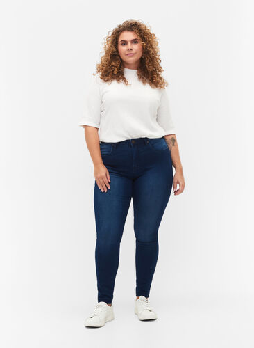 Zizzi Super waskie jeansy Amy z wysokim stanem, Blue Denim, Model image number 0