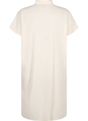Koszula o przedluzonym kroju wykonana z mieszanki bawelny z lnem, Sandshell, Packshot image number 1