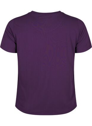 Zizzi T-shirt treningowy o dopasowanym kroju z okraglym dekoltem, Purple Pennant, Packshot image number 1