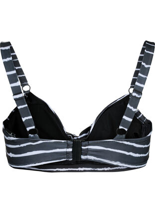 Zizzi Biustonosz bikini z nadrukiem i fiszbinami, Black White Stripe, Packshot image number 1