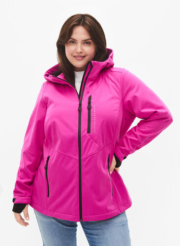 Zizzi Sportowa kurtka softshell, Rose Violet, Model image number 0