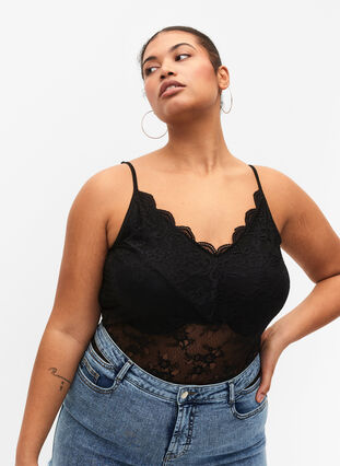 Zizzi Koronkowe body, Black, Model image number 0