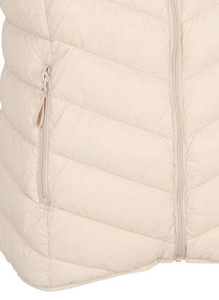 Zizzi Short vest with zip and pockets, Pumice Stone, Packshot image number 3