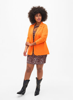 Zizzi Blezer z kieszeniami, Vibrant Orange, Model image number 2