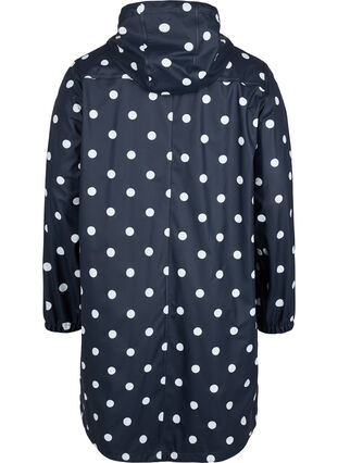 Zizzi Patterned rain jacket with a hood, Navy Blazer W/Dots, Packshot image number 1