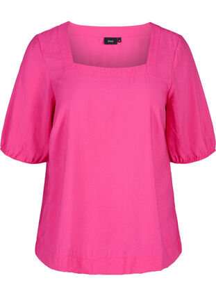 Zizzi Balloon sleeve blouse, Fuchsia Purple, Packshot image number 0