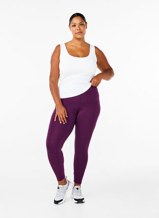 Zizzi Legginsy z wiskozy w stylu basic, Potent Purple, Model image number 2