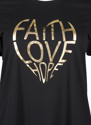 Zizzi FLASH – koszulka z motywem, Black Gold Faith, Packshot image number 2