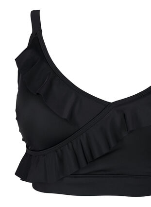 Zizzi Góra od bikini z falbankami i wyjmowanymi wkladkami, Black, Packshot image number 2